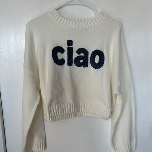 Sincerely Jules Cream and Black Ciao Sweater